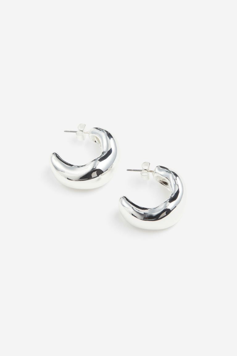 Hoop earrings - Silver-coloured - Ladies | H&M GB | H&M (UK, MY, IN, SG, PH, TW, HK)