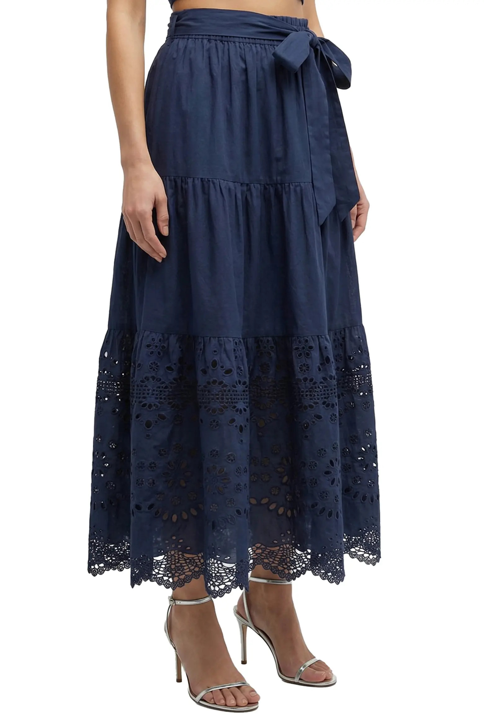 Jenni Tiered Belted Eyelet Smock Waist Skirt (Women) | Nordstrom | Nordstrom