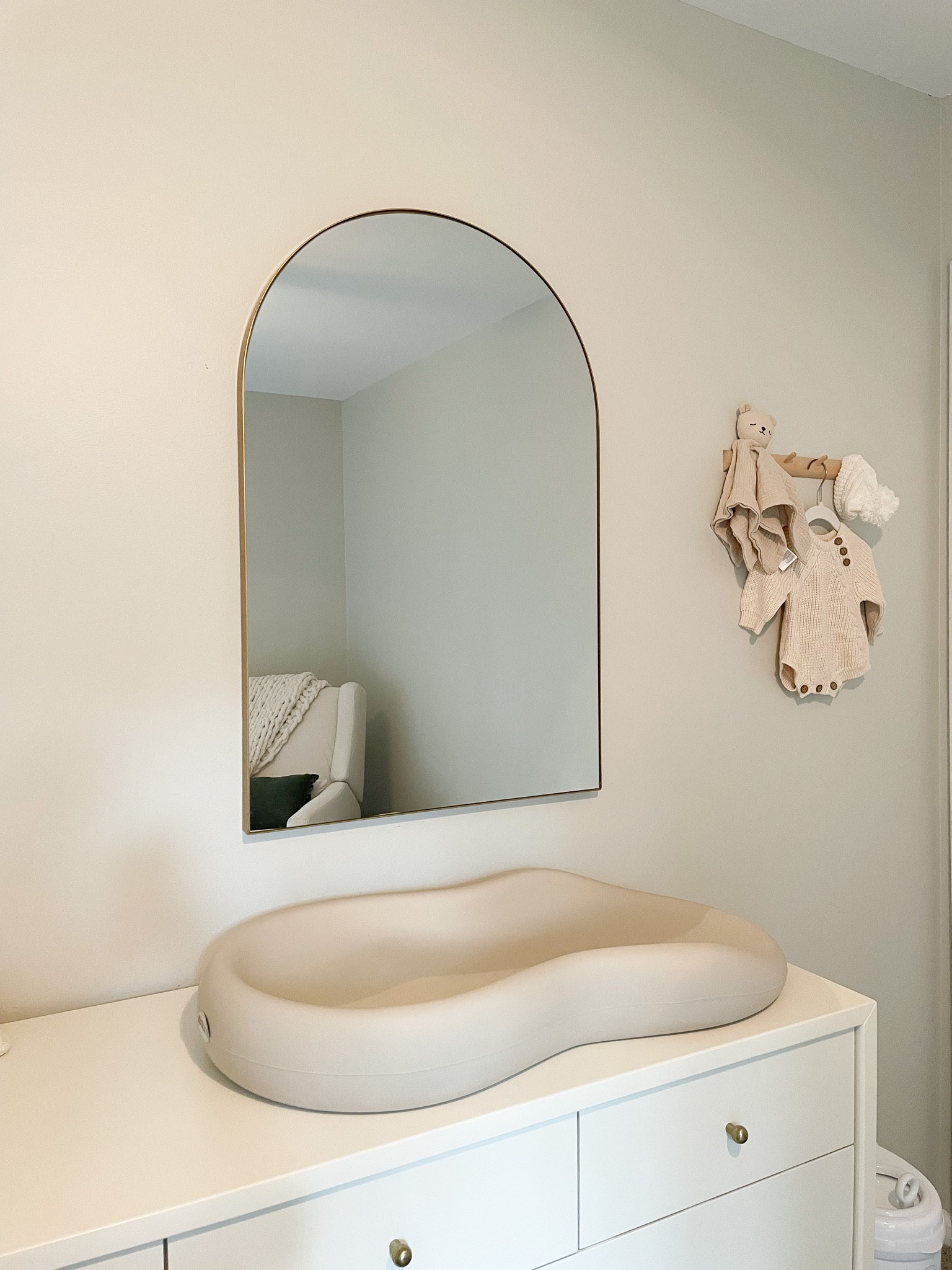 gold thin framed arched mirror • 
so beautiful & great price for nursery #LTKFind

#LTKbaby #LTKhome