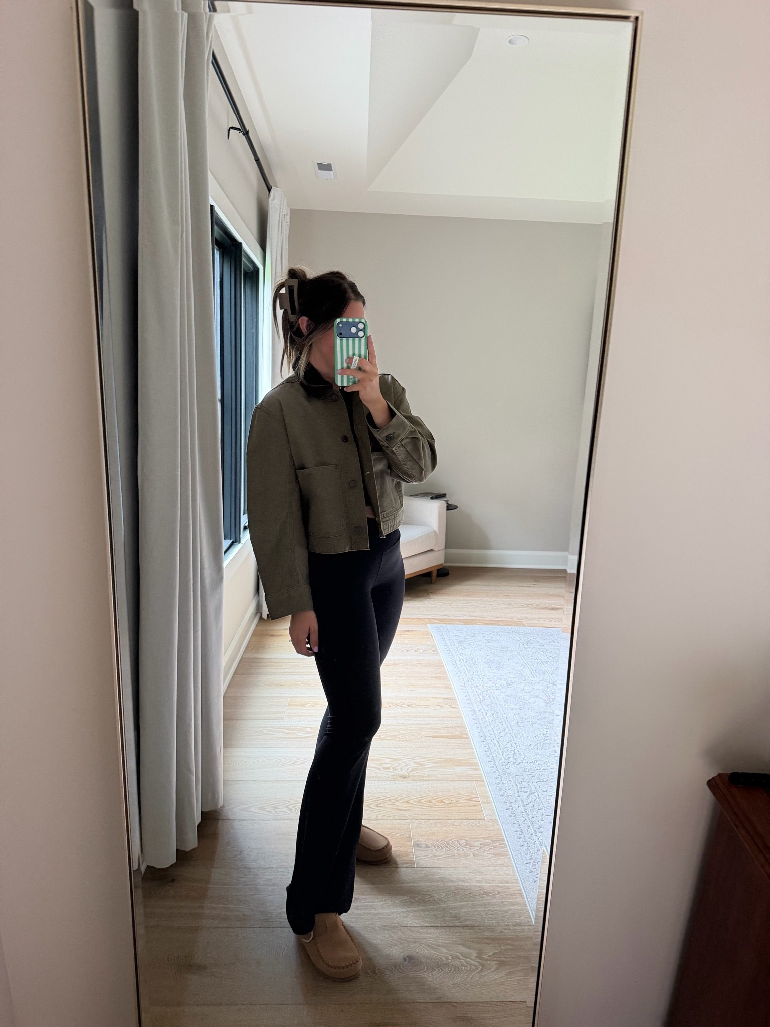 Barn jacket  size medium // sized up half size in the Minnetonkas cinnamon clogs