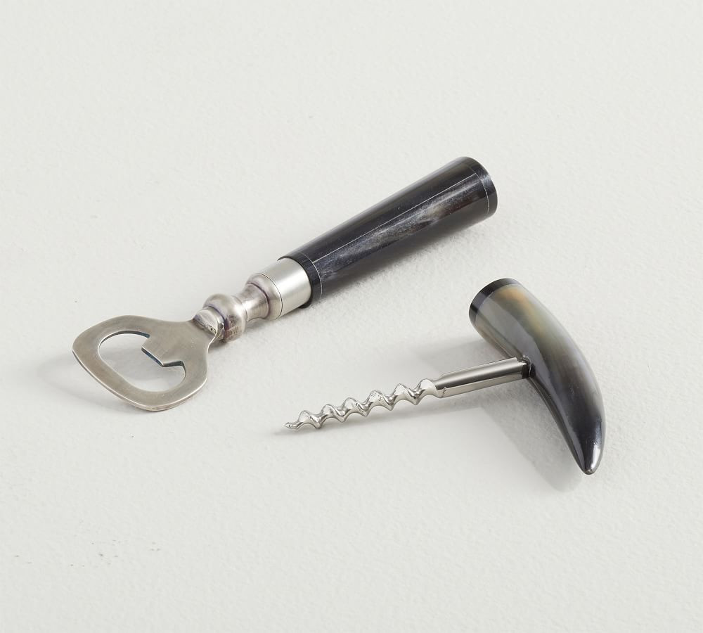 Horn 2-Piece Wine &amp;amp; Bottle Opener Set | Pottery Barn (US)