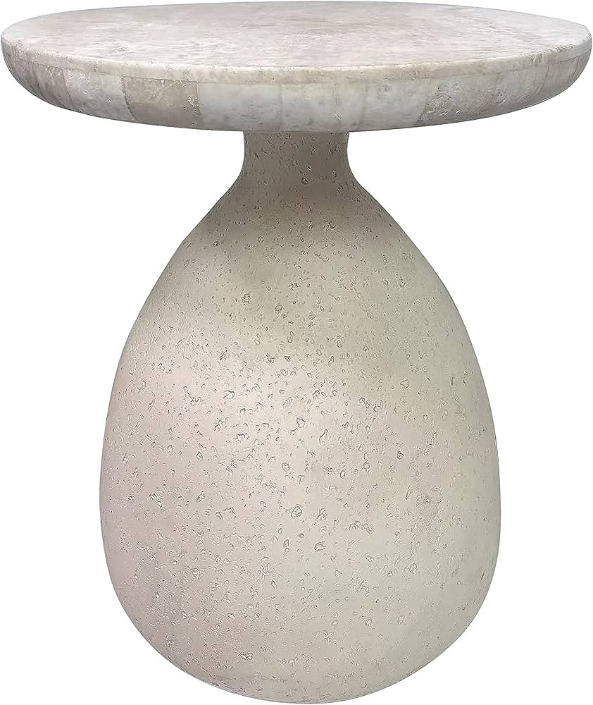 Tov Furniture Gina Cream Travertine Side Table | Amazon (US)