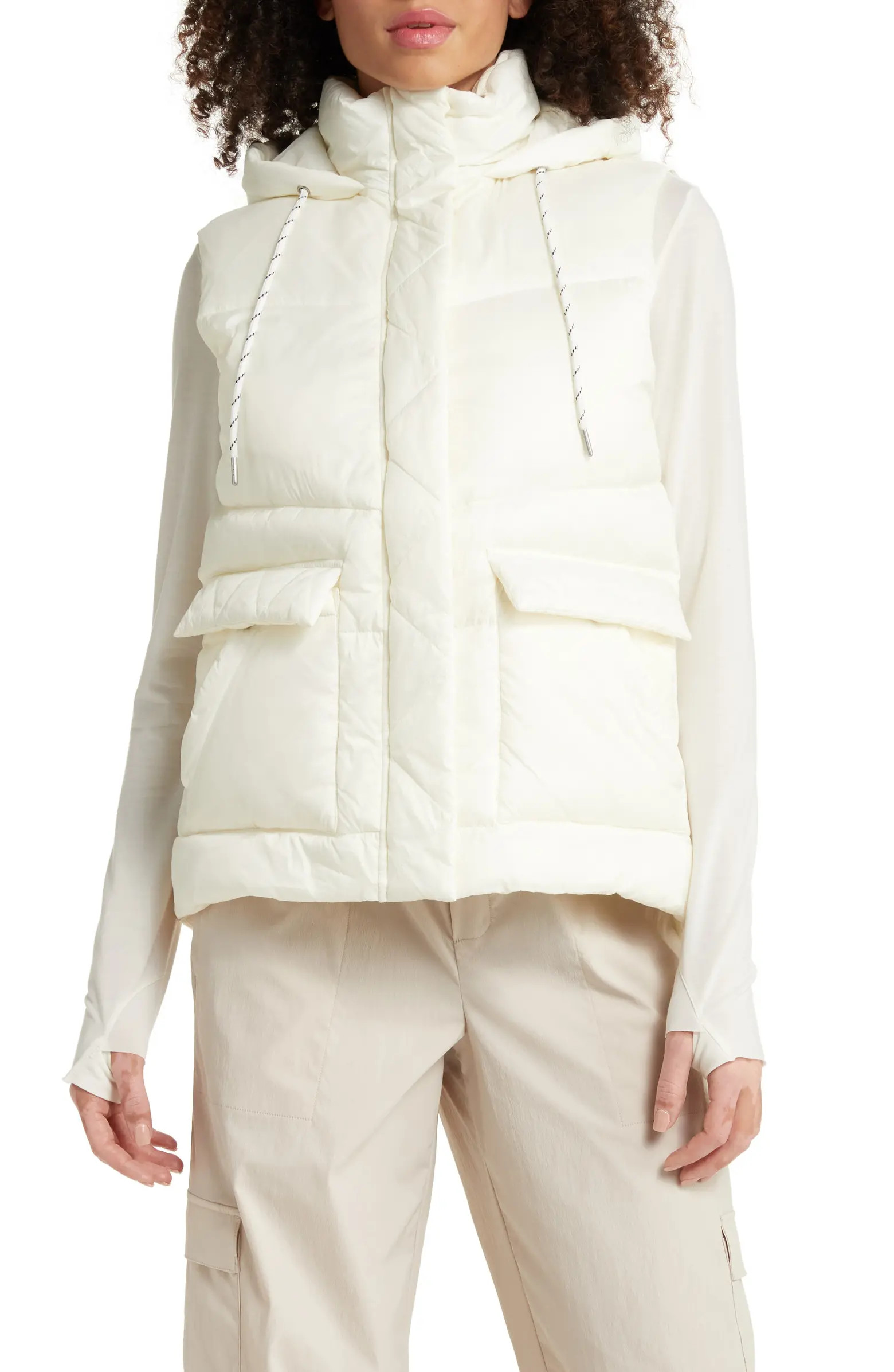 Zella Quilted Hooded Cocoon Vest | Nordstrom | Nordstrom