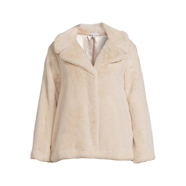 Time and Tru Women's and Plus Faux Fur Cropped Jacket - Walmart.com | Walmart (US)