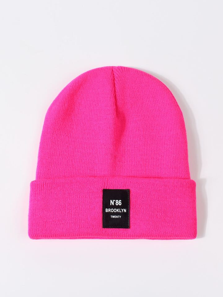Letter Patch Decor Cuff Beanie | SHEIN