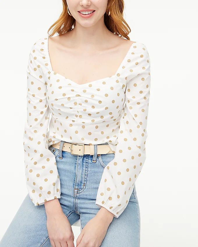 Long-sleeve sweetheart top | J.Crew Factory