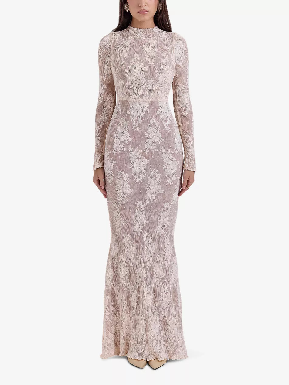 Isoline long-sleeved lace maxi dress | Selfridges