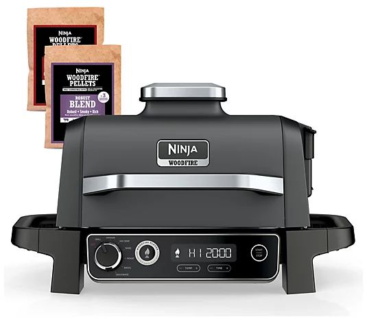Ninja Woodfire 7-in-1 Electric Outdoor Smoker & AirFry Grill with Griddle - QVC.com | QVC