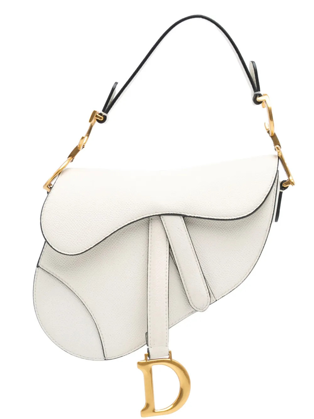 Christian Dior Pre-Owned 2020 Mini Grained Calfskin Saddle Bag satchel - White | Farfetch Global