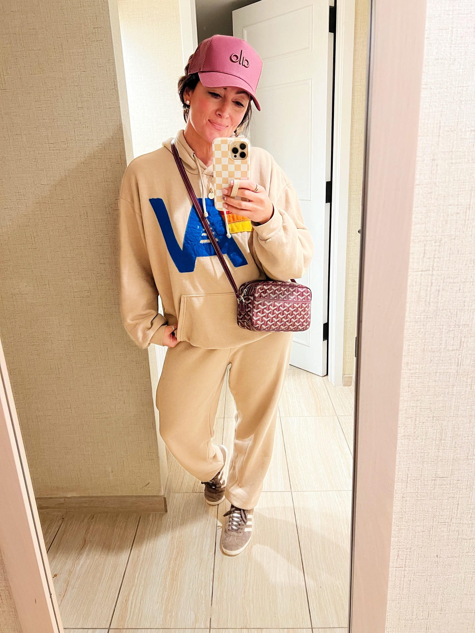 • large sweatshirt for an oversized fit 
• medium sweats - loose 
• sneakers true to size, if between, go down 

#LTKFindsUnder50 #LTKStyleTip #LTKTravel