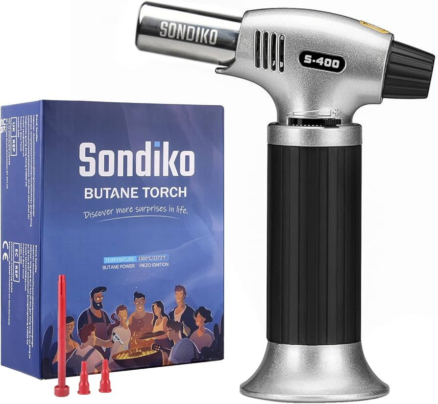Sondiko Butane Torch S400, Refillable Kitchen Torch Lighter, Fit All Butane Tanks Blow Torch with... | Amazon (US)