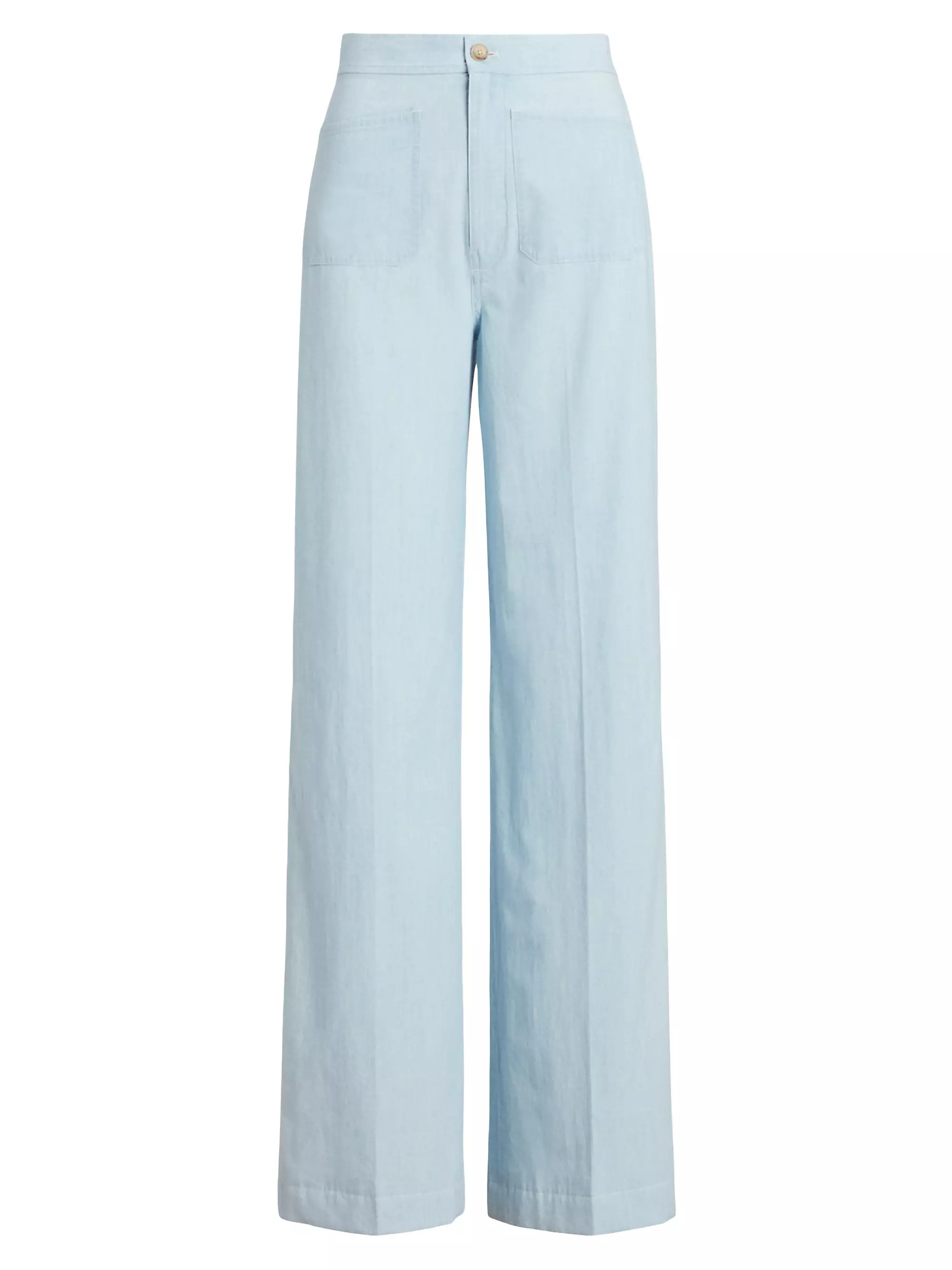 Chambray Wide-Leg Pants | Saks Fifth Avenue