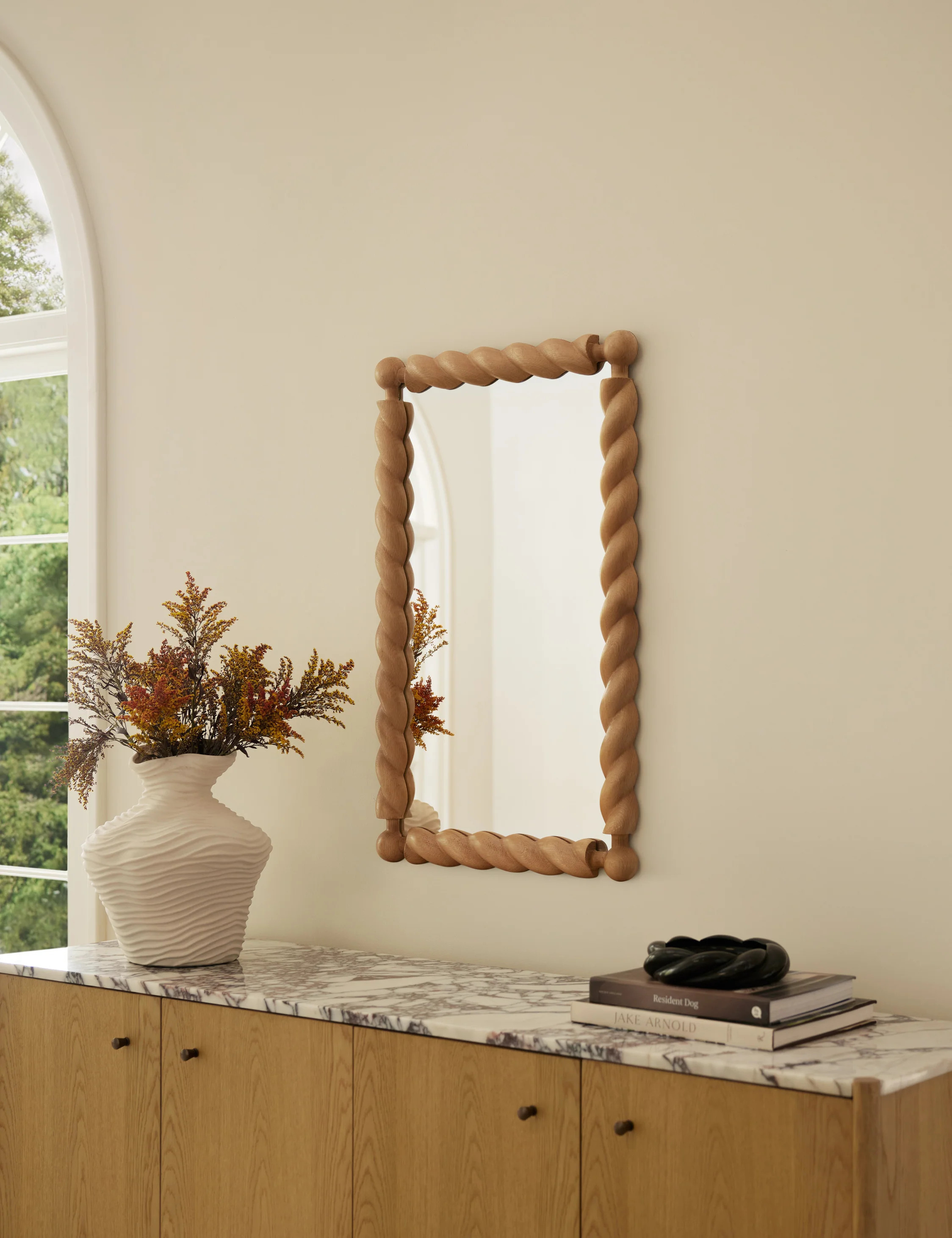 Braided Mirror by Sarah Sherman Samuel, Natural, Small | Lulu and Georgia 