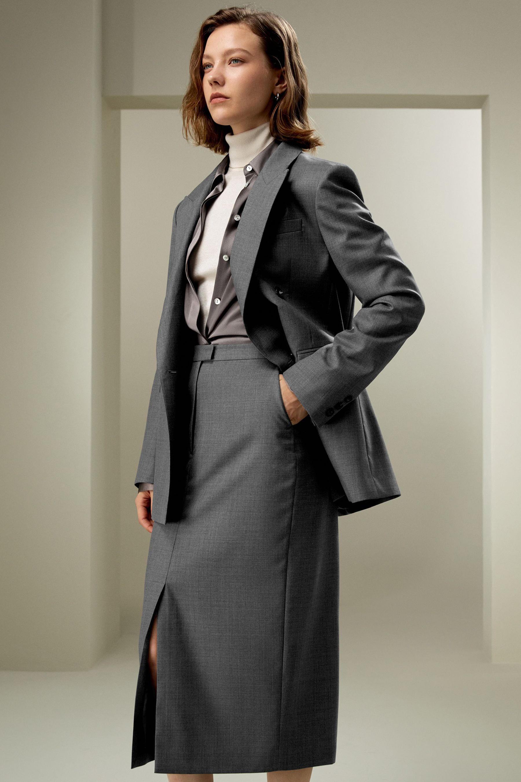 Modern Beauty Silk Wool Blazer | LILYSILK