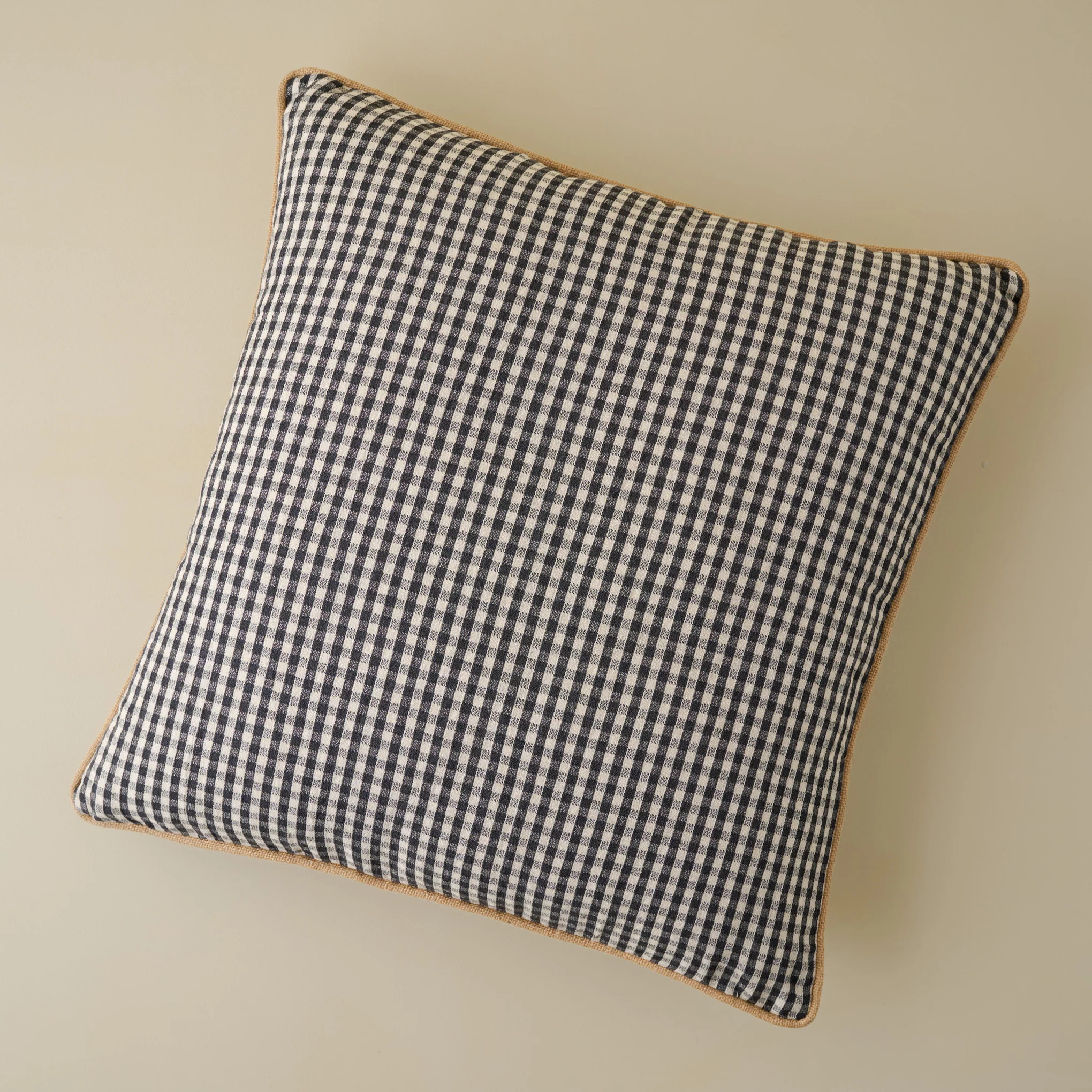 Gingham Large Pillow - Charcoal | Magnolia