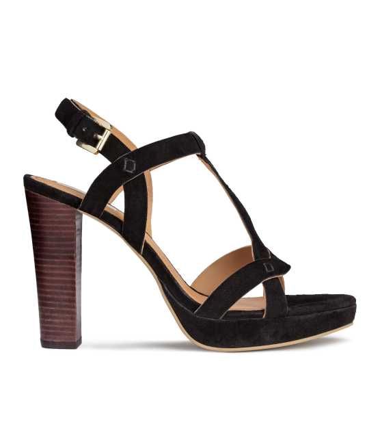 H&M - Suede Platform Sandals - Black - Women | H&M (US)