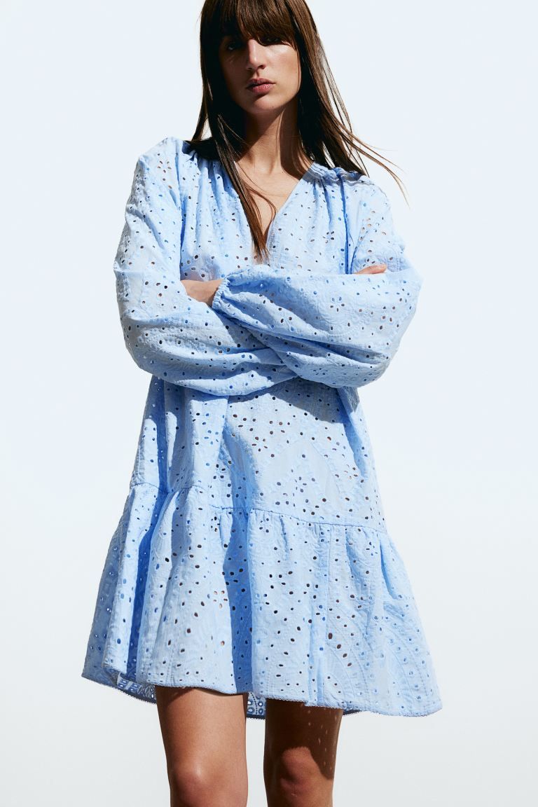 Tunic Dress with Eyelet Embroidery | H&M (US + CA)