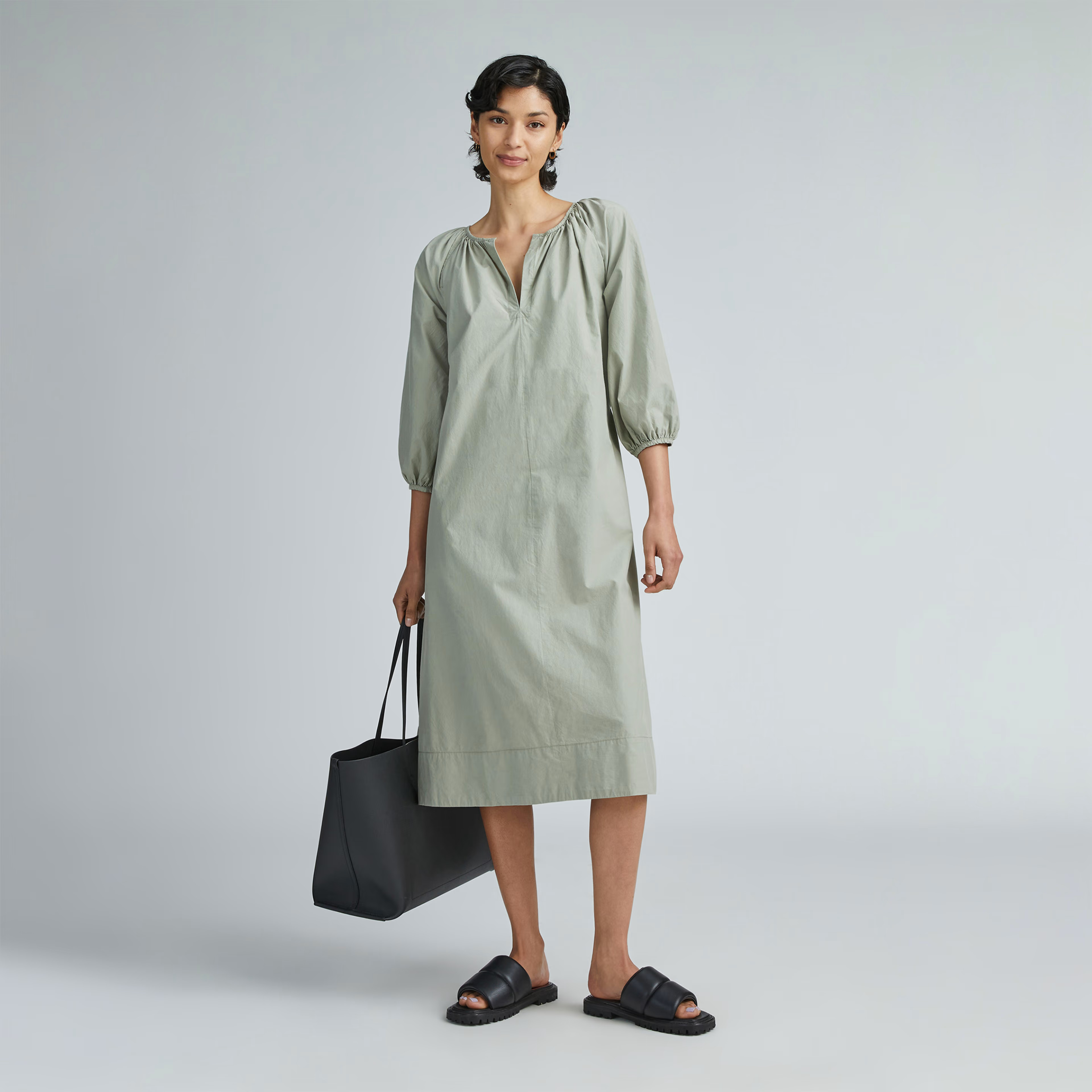 The Raglan Sleeve Poplin Dress | Everlane