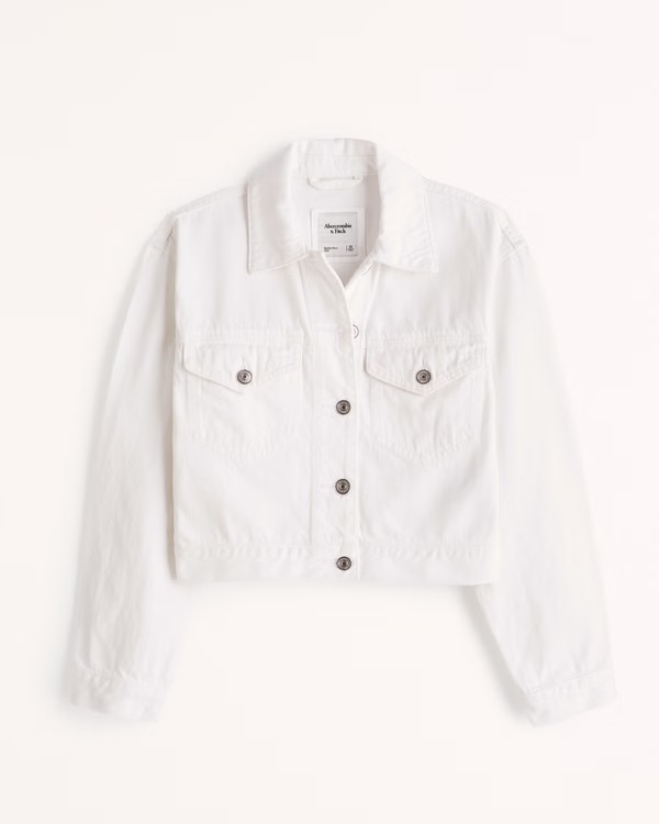Drapey Cropped Denim Jacket | Abercrombie & Fitch (US)