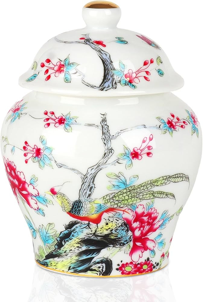 Chinoiserie Blue White Ginger Jars, Ceramic Spice Ginger Jar With Lid,Porcelain Vases Decor for L... | Amazon (US)
