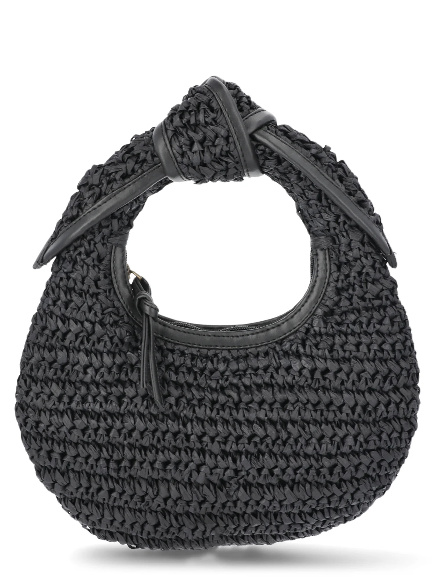 Time and Tru Women's Top Knot Mini Crescent Bag, Black | Walmart (US)