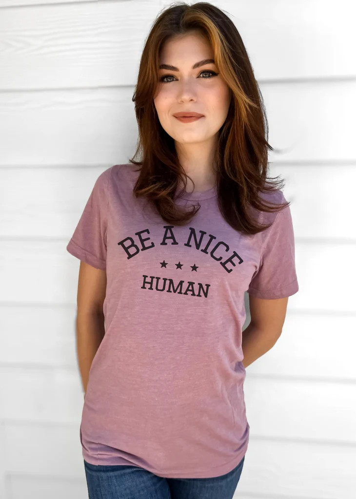 BE A NICE HUMAN -UNISEX CREW (COLOR: ORCHID) | BETTY RUKUS