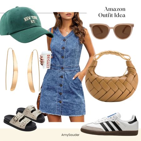 Amazon finds 
Summer outfit 
Denim dress 
Sandals 

#LTKSeasonal #LTKStyleTip #LTKFindsUnder100