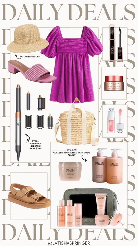 Daily deals! The prettiest puff sleeve dress, 25% off Colleen Rothschild, $100 off the Dyson Air Wrap and more all on sale! 

#dailydeals

Straw crossbody bag. Mother’s Day gift idea. Dyson air wrap on sale. Platform sandals. Nordstrom beauty sale  

#LTKfindsunder100 #LTKsalealert #LTKSeasonal