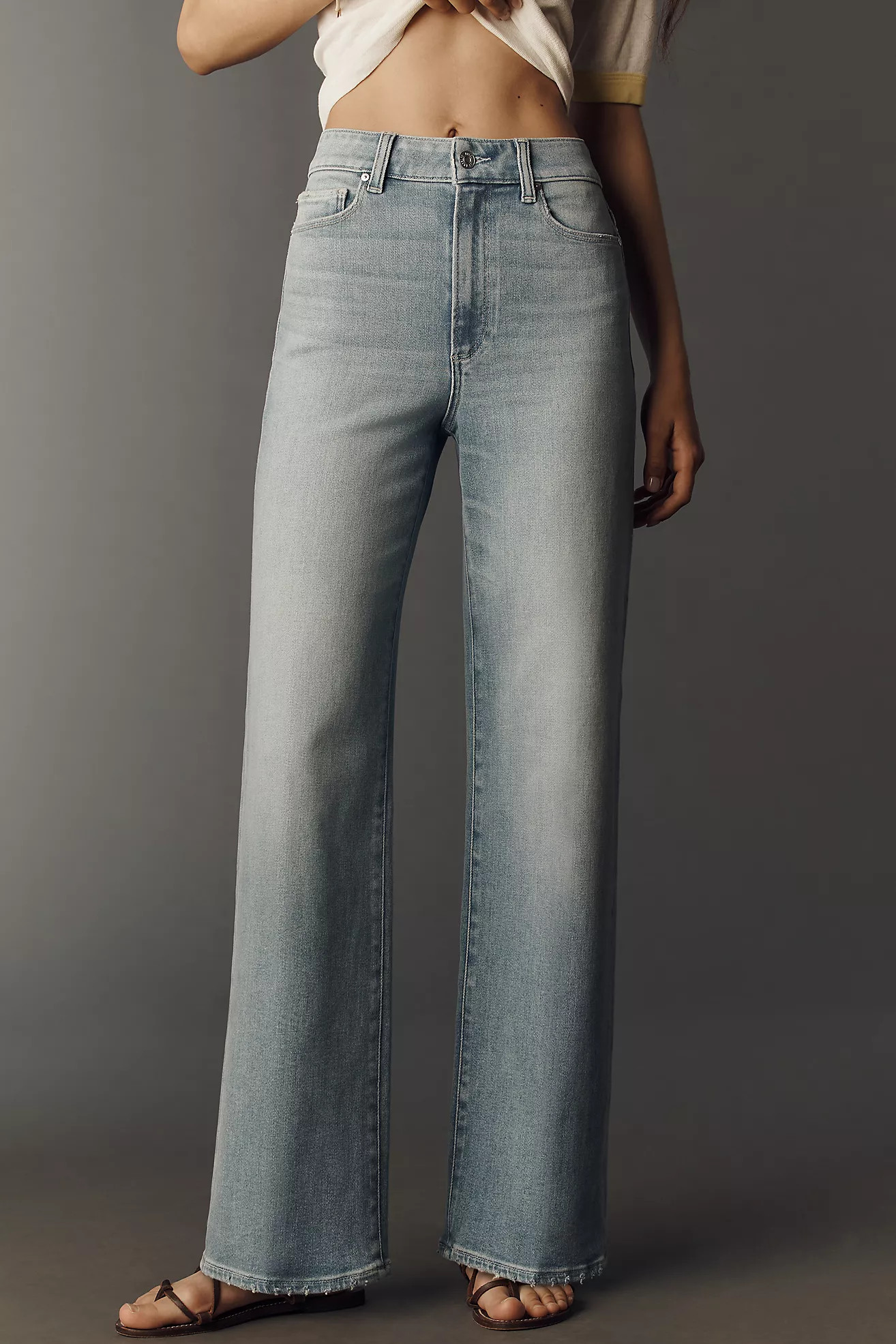 PAIGE Anessa 31" High Rise Wide Leg Jeans | Anthropologie (US)