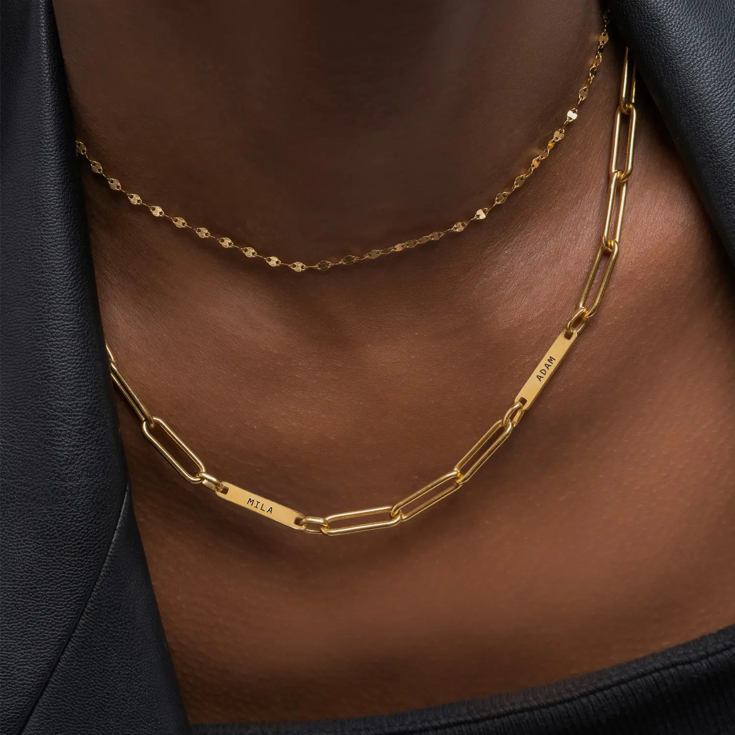 Ivy Name Paperclip Chain Necklace - Gold Vermeil | Oak & Luna (US)