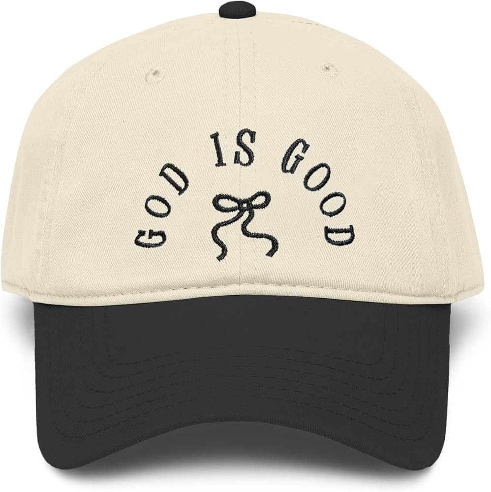 Jesus God is Good Bow Hat Women Christian Faith Religious Hats Embroidered Adjustable Cotton Base... | Amazon (US)