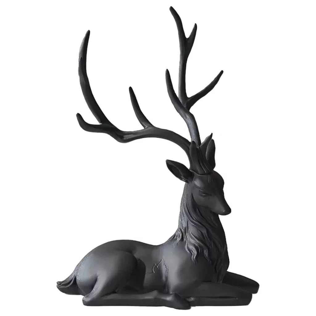 rn Style Black Reindeer Ornaments Holiday Deer Decoration Statue Sculpture Sitting - Walmart.com | Walmart (US)