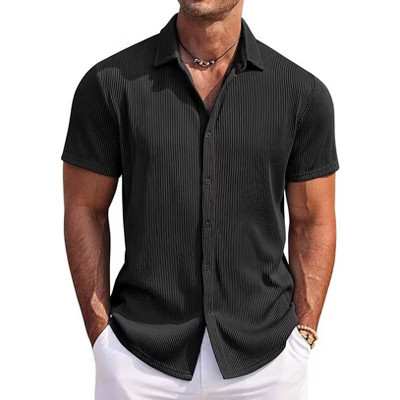 COOFANDY Men's Casual Shirts Short Sleeve Button Down Shirt for Men Wedding Beach Fashion Shirt Black XL | Target