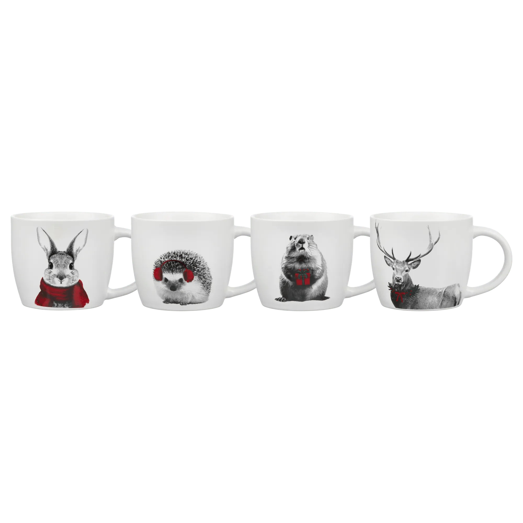 Set of 4 Holiday Animal Mugs | Bouclair