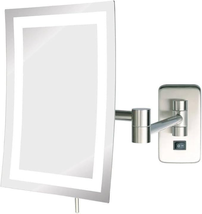 JERDON Rectangular Wall Mount Makeup Mirror with 5X Magnification- Direct Wire Makeup Mirror with... | Amazon (US)