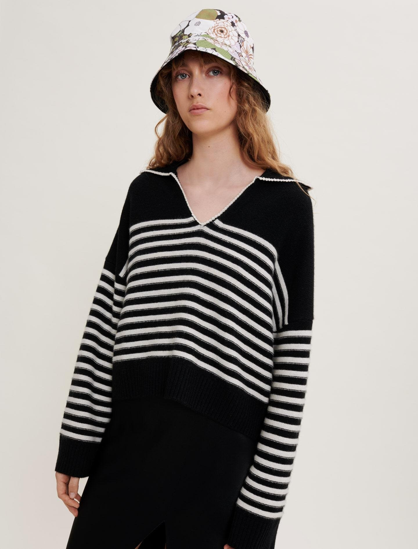 Cashmere And Crochet Sailor Top | THE YES