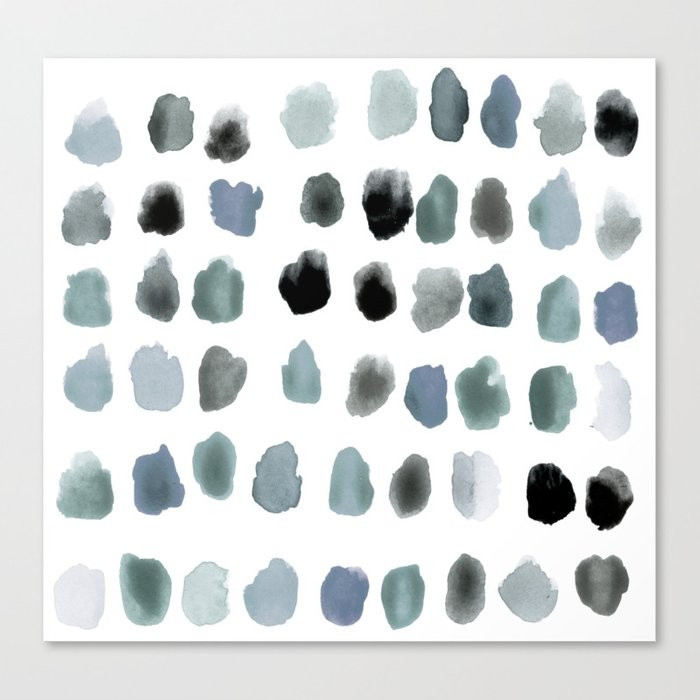 Cool Watery Blue Watercolor Canvas Print by lifeidesign | Society6