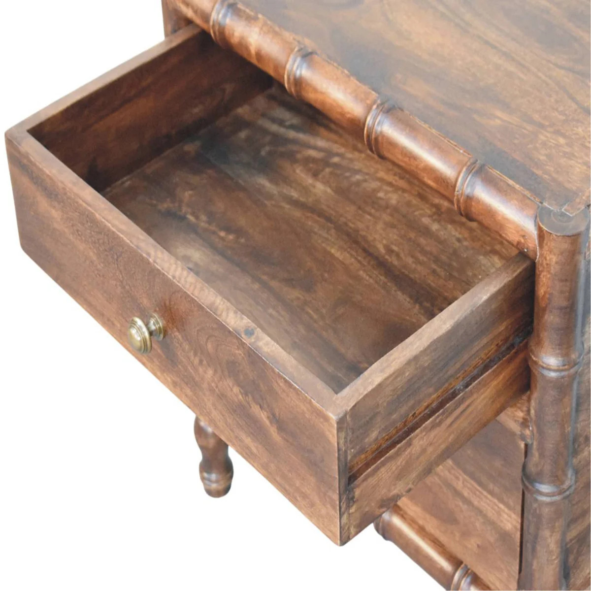 Wood Bamboo Frame Nightstand in Roasted Almond,Brown with 2 Drawers | Wayfair North America