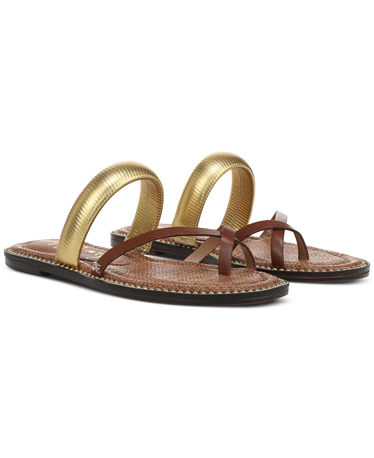 Sam Edelman Women's Tillie Slide Flat Sandals - Rich Cognac | Macy's