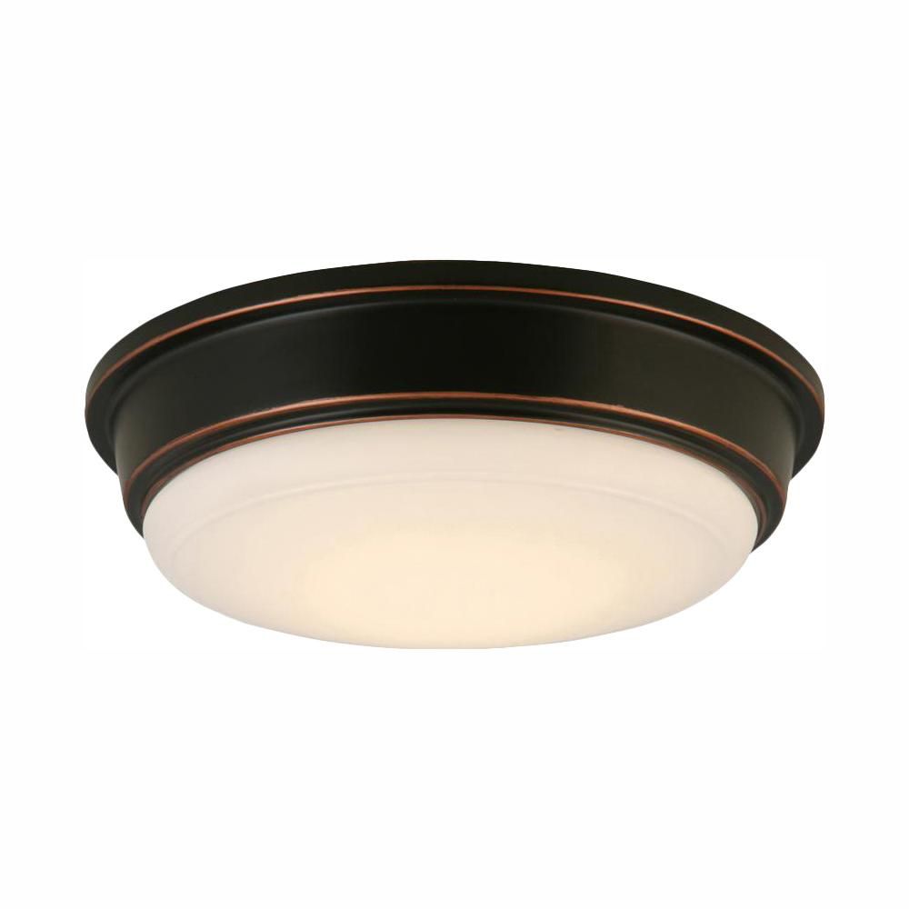 Oil Rubbed Bronze Integrated LED Outdoor Flush Mount | The Home Depot