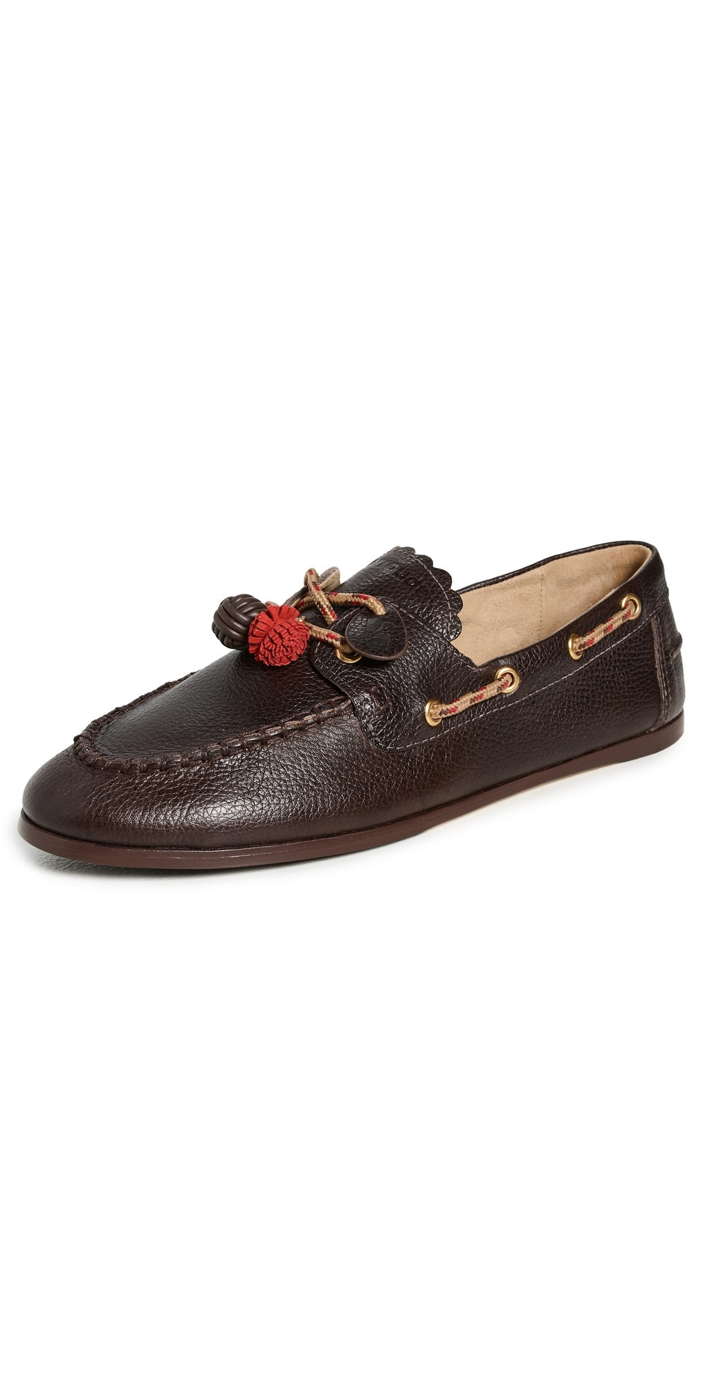Larroudé Cyprus Boat Shoes Brown 9.5 | Shopbop