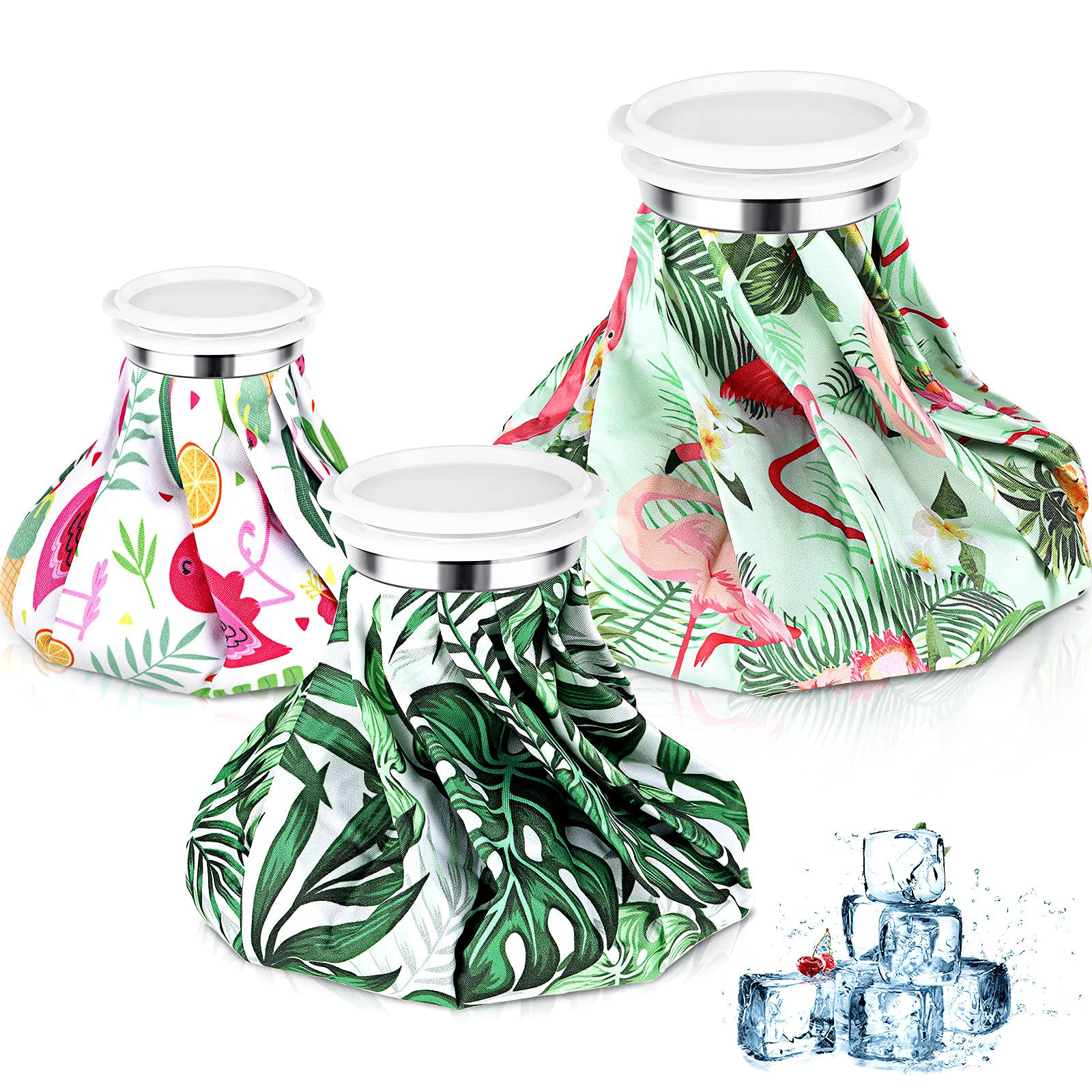 Nuanchu 3 Pieces Ice Bags for Injuries Reusable Ice Pack Hot Cold Water Bag 6 Inches, 9 Inches, 1... | Amazon (US)