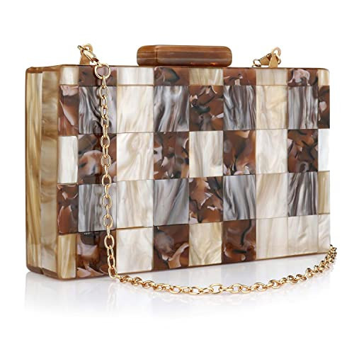 Acrylic Purses and Handbags with Marbling for Women Elegant Banquet Evening Crossbody Handbag Box Clutch | Amazon (US)