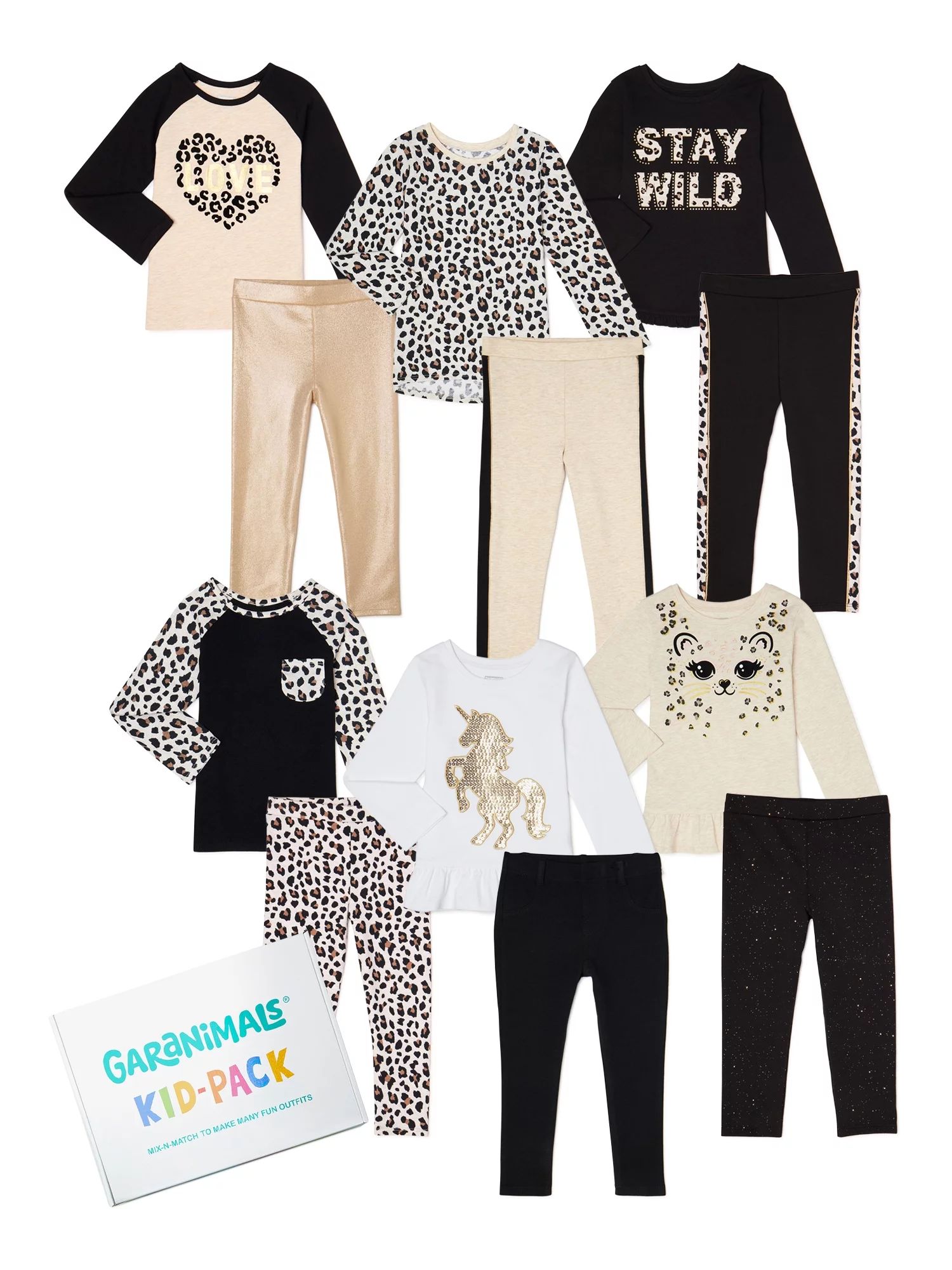 Garanimals Toddler Girls Cheetah Print Kid-Pack Gift Box, 12-Piece Mix and Match | Walmart (US)