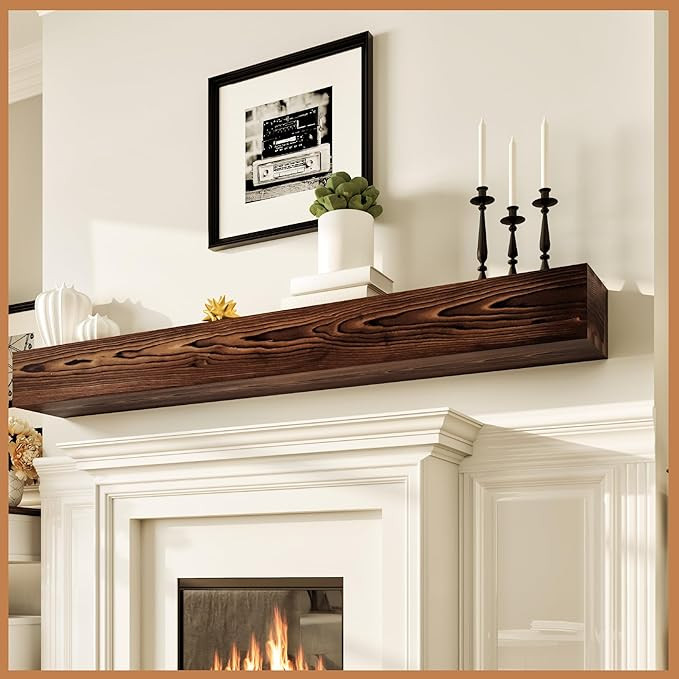 Avana Rustic Fireplace Mantle Shelf 84 Inches for Home Decor/Wall Decor - Handcrafted Wood Shelf ... | Amazon (US)