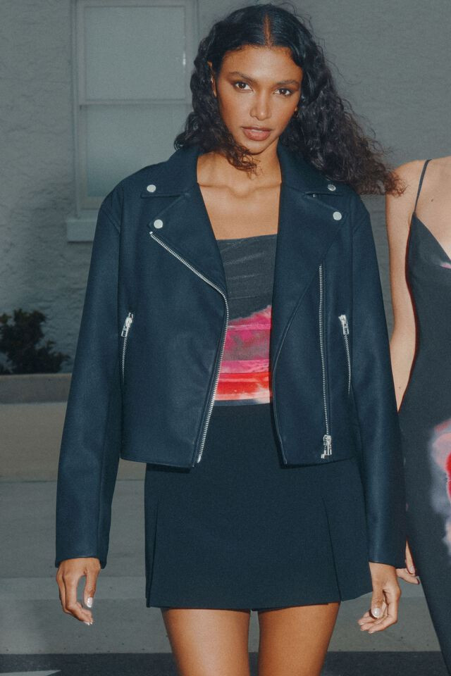 Oversized Biker Jacket | Dynamite Clothing