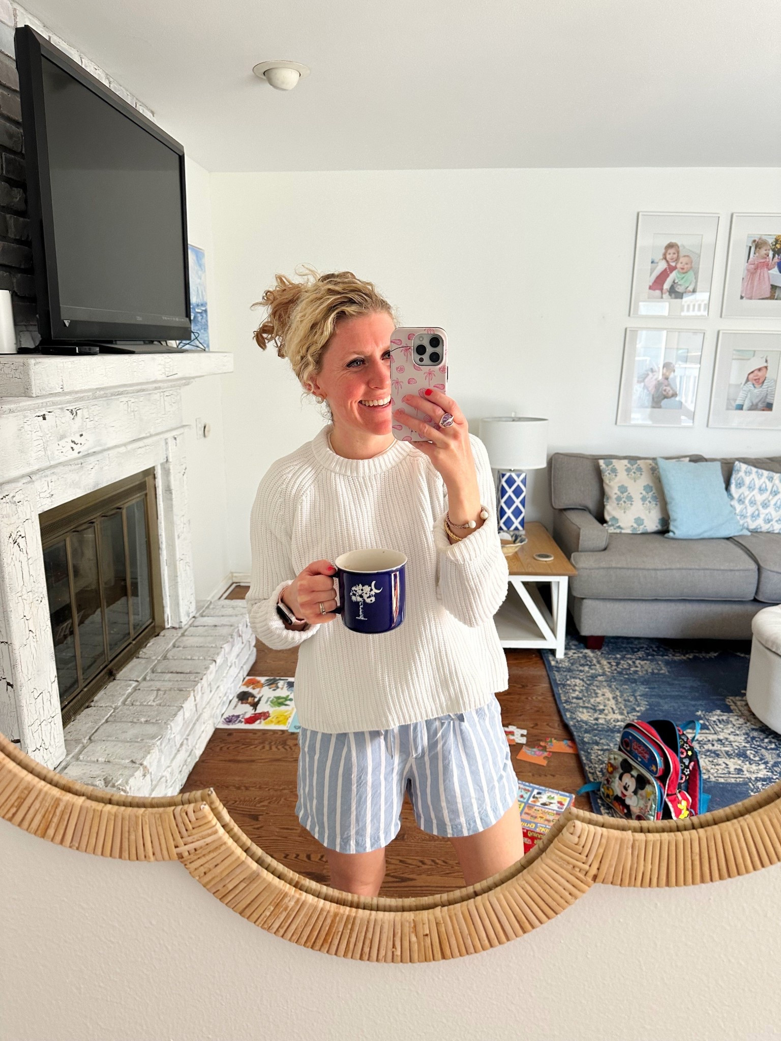 A cozy coastal weekend outfit. I thrifted these shirts but linked a few similar styles! 

Coastal style, striped shorts, crewneck sweater, coastal leisure style, coastal grandmother, coastal outfit, summer outfit, summer style, Quince style, classic outfit 

#LTKFindsUnder50 #LTKSeasonal #LTKStyleTip