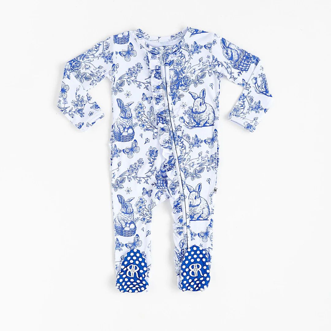 Hoppy You're Hare Ruffle Footie | Bums & Roses