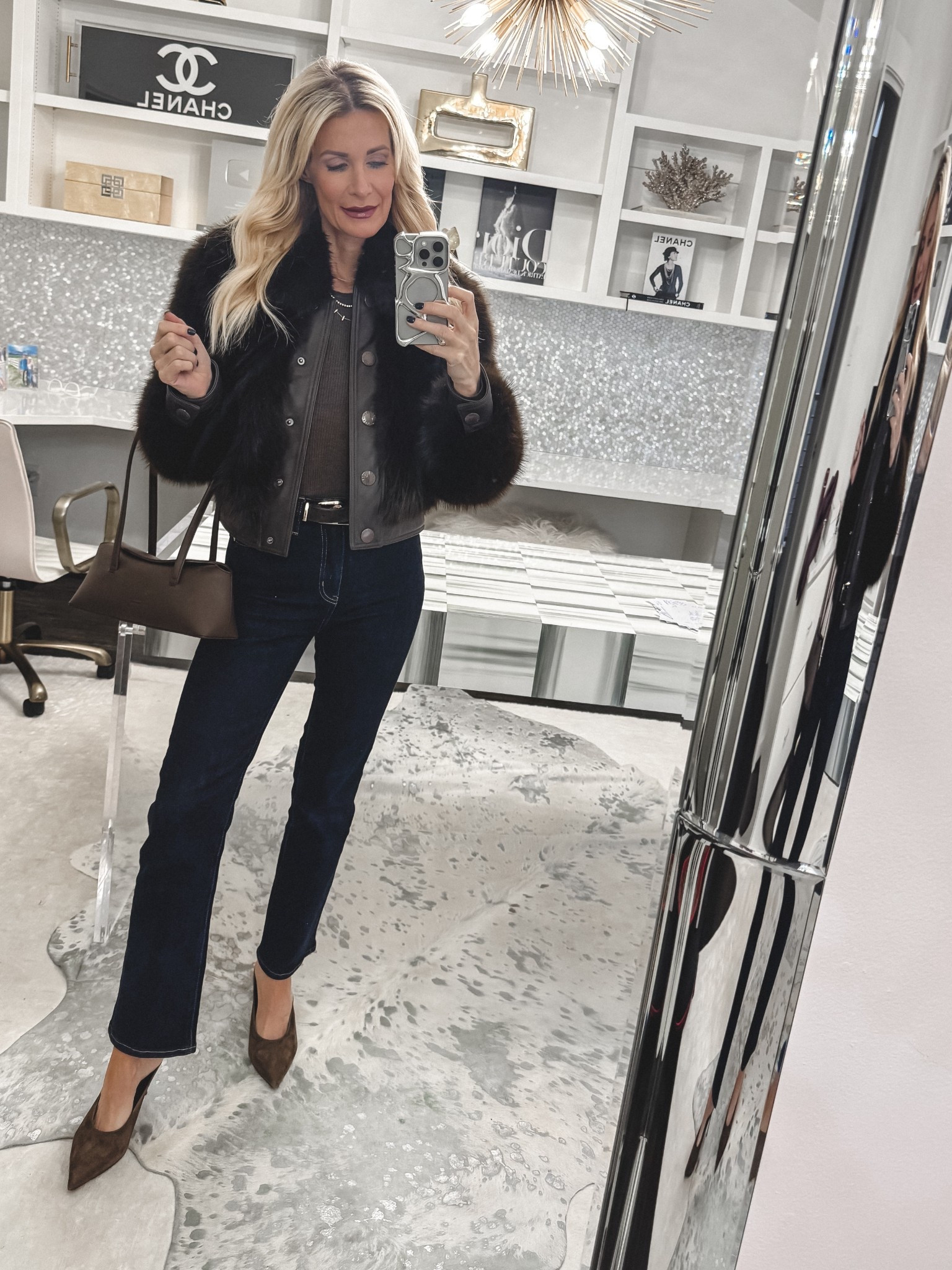 A great faux fur instantly elevates even the simplest denim, and this one feels luxe without the high price tag. Paired with slimming dark wash jeans, this look is flattering, polished, and perfect for dressing up cold-weather days. It’s an easy outfit when you want warmth and style without sacrificing comfort.

I’m wearing an XS in the faux fur and size 24 x 28 in the $50 jeans, and both fit true to size. 

 

#LTKootd #LTKSeasonal #LTKOver40