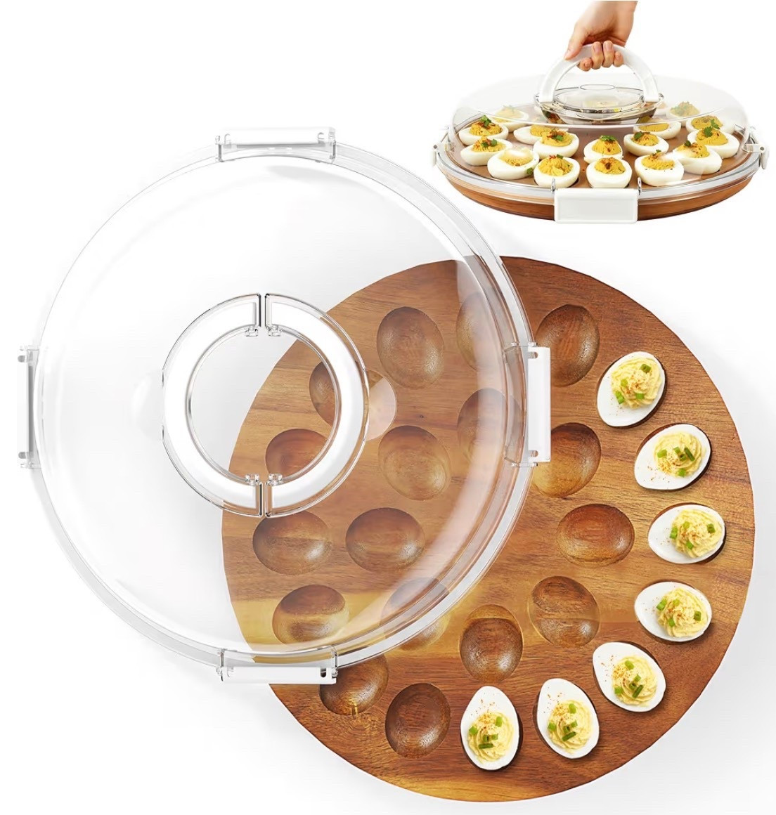 Deviled Egg Tray with a carry lid. The other side can be used for charcuterie. 

#LTKSeasonal #LTKfoodie #LTKHome